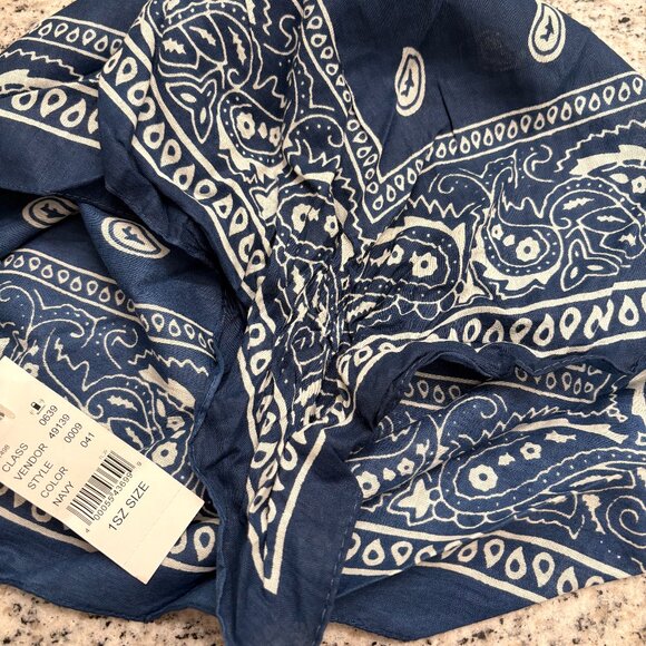 NWT PacSun Blue Paisley Bandana Headband Y2K Western Core Coquette Hair Scarf - Picture 9 of 10